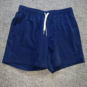 Bear Bottom Swim Trunks Mens Large 5.5" Inseam Navy Blue Drawstring Shorts